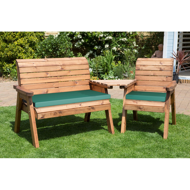 Gallardo Solid Wood Pine Outdoor Bench, Green