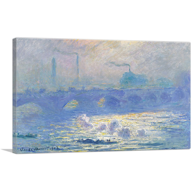 Waterloo Waterloo 1903 par Claude Monet, reproduction d'art sur toile tendue, H 26 po x l 40 po x 1,5 po