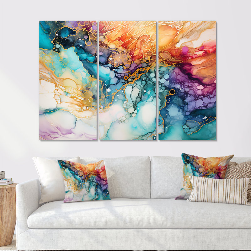 Art moderne sur toile, "Modern Hurricane", Toile tendue, H 32 po x l 48 po x P 1 po