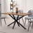 55.1" Rectangle Dining Table for 2 4, Small Mid Century Modern Kitchen Table with Metal Cross Legs for Apartment, Dining Room-56705214