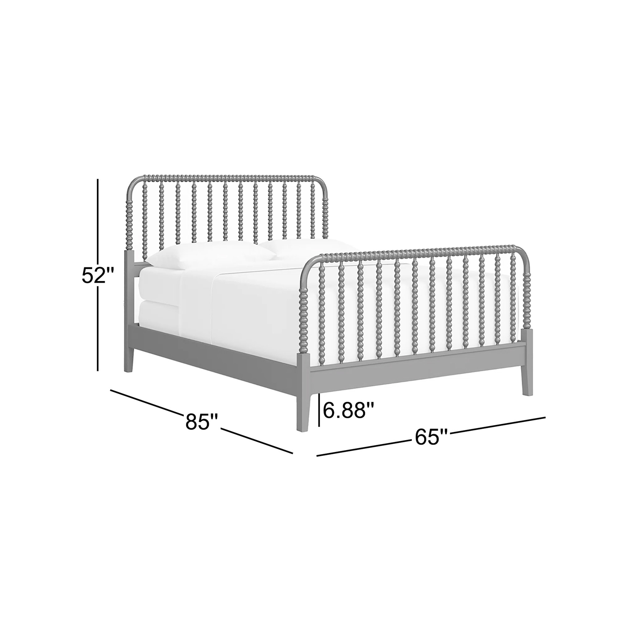Louisa Solid Wood Spindle Bed, Queen, Brass