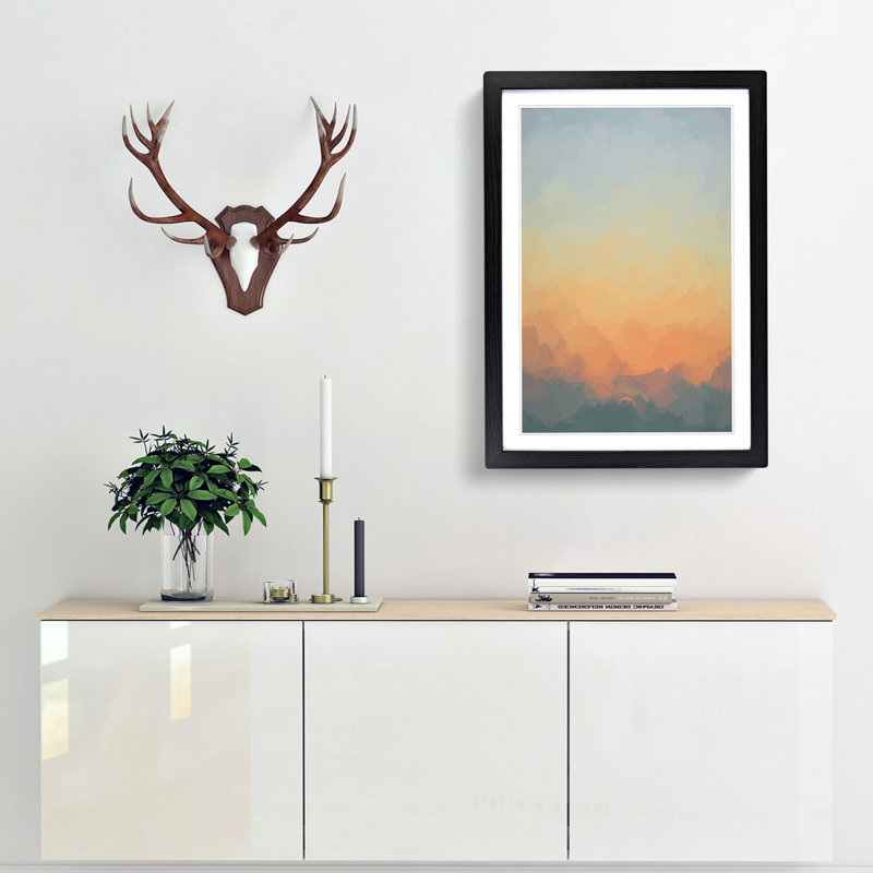 Glorious Sunset - Picture Frame Graphic Art Print, 36cm H x 27cm W x 2cm D, Black Framed