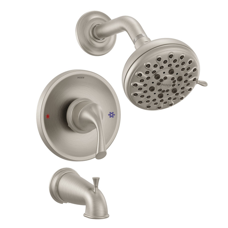 Idora Posi-Temp Tub and Shower with Valve Included, Brushed Nickel