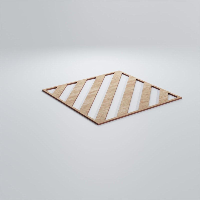 Panneaux muraux décoratifs en bois Rothwell, Chêne rouge, H 23 3/8 po x l 23 3/8 po x P 1/4 po