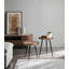 Table de bout ronde 20 po en noyer noir et or rose et acier inoxydable