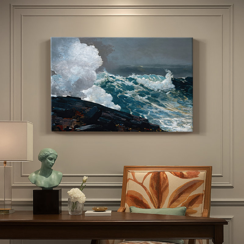 Northeaster - Winslow Homer - Toile tendue avec châssis - 1895, 8 x 12