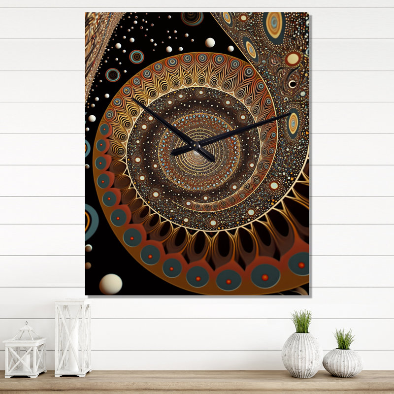 Horloge murale rétro en spirale rétro en terre cuite rétro V, H 40 po x l 30 po x P 1 po
