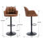 Swivel Upholstered Adjustable Height Counter Stool with Metal Frame-436114980