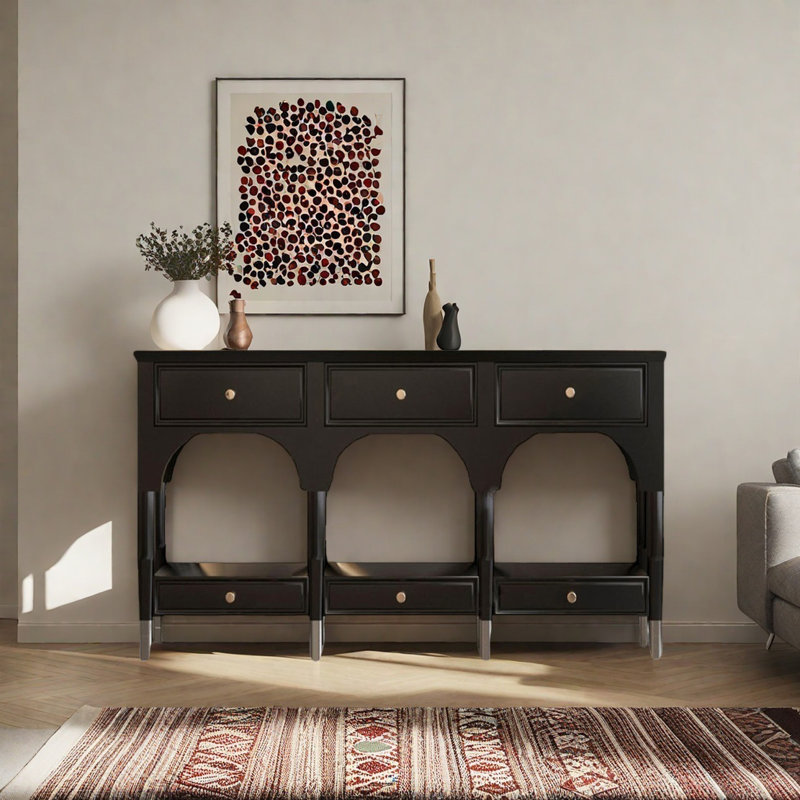 Retro Multifunctional Practical Console Table, 35.43" H x 55.12" W x 17.72" D