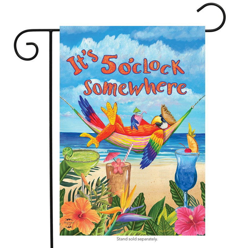 Drapeau de jardin d'été à 5 heures