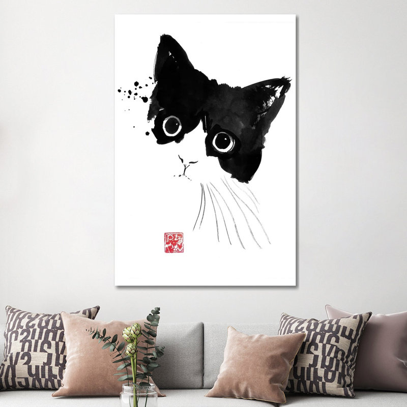 Impish Cat by Péchane - Painting on Canvas, 101.6 cm H x 66.04 cm W x 3.175 cm D, Wrapped Canvas
