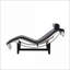Chaise longue de style moderne Mid-Century LC-4 | Noir | Cuir véritable