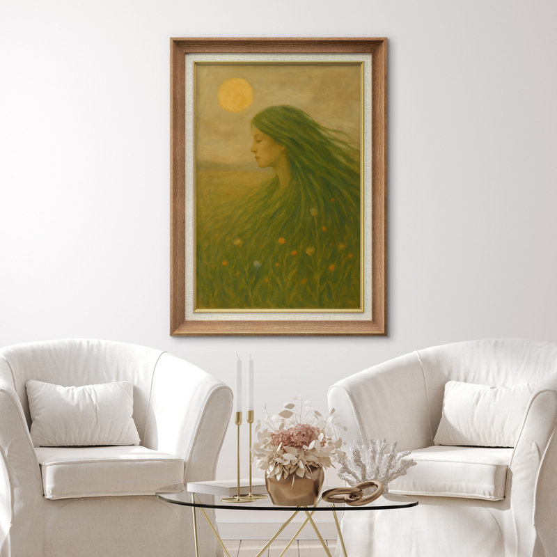 «Dream Ones», profil vert, pré, scène de soleil, impression sur toile encadrée, H 36 po x l 26 po x P 1,5 po