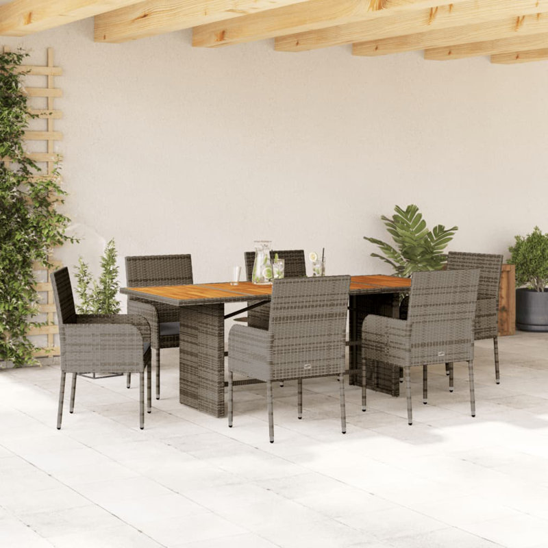  Garden Dining Set Grey
