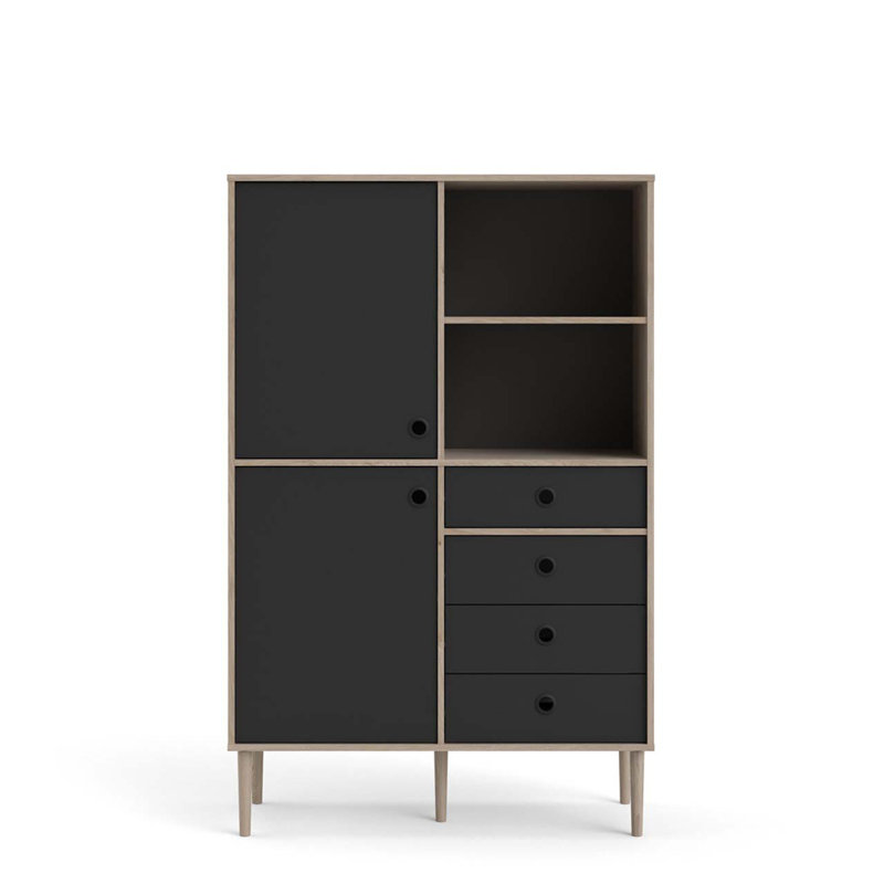 Felecia Rectangle Accent Cabinet, Matt Black