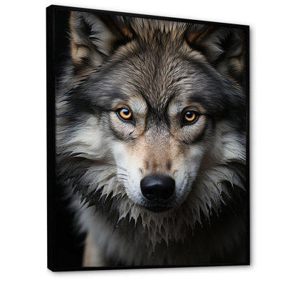 Portrait de loup gris et blanc I Portrait de loup gris et blanc I - animaux, art mural salon