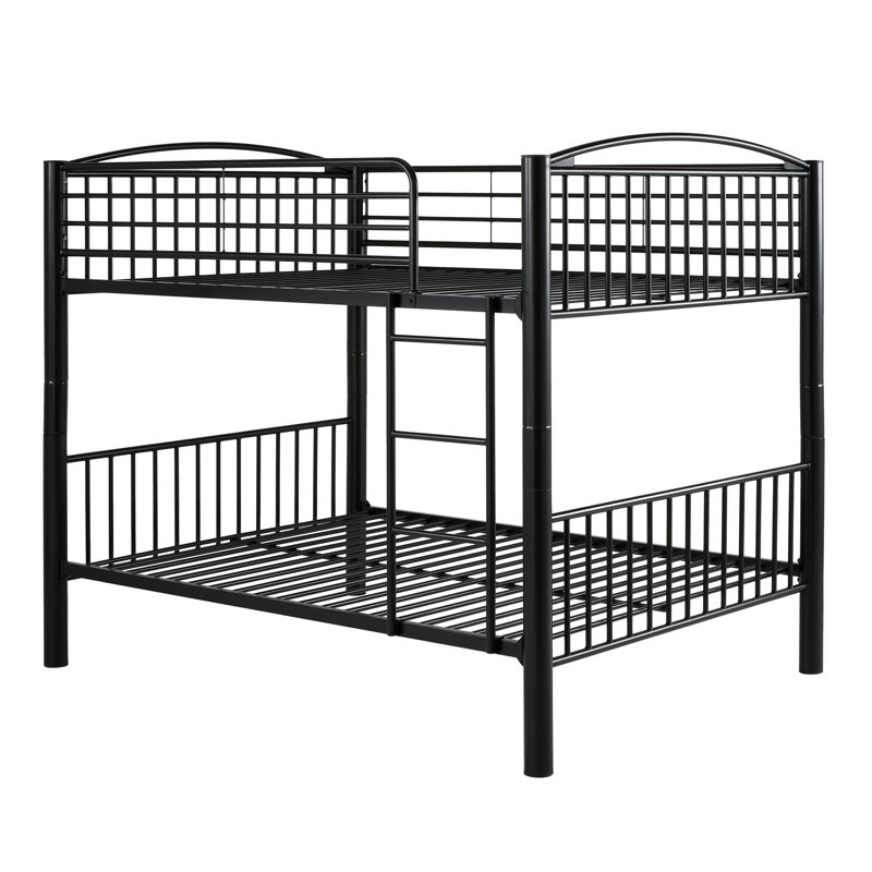 Sigmund Versaflex Metal Bunk Bed, Convertible, Black, Full over Full