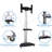 Mount-It! Mobile TV Cart, Height Adjustable Rolling Stand with Component Shelf and Rolling Casters
