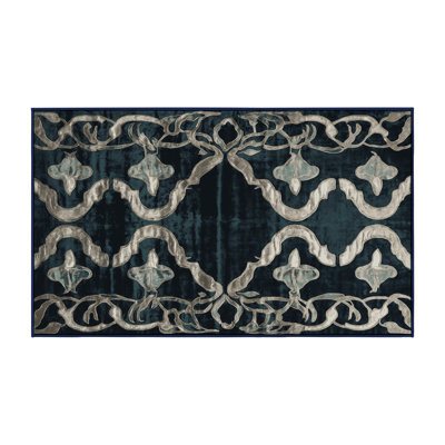 Tapis bleu lavable à la machine