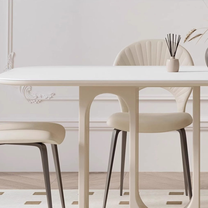 Light luxury rectangular dining table, 29.53"H x 55.12"L x 31.5"W