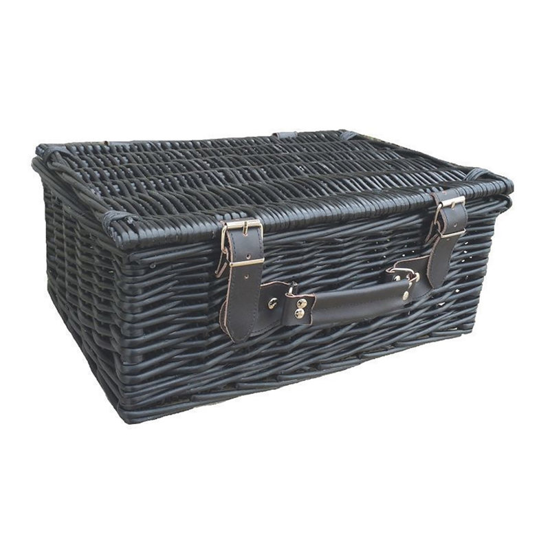 Willow Picnic Basket, 15cm H x 36cm W x 26cm D