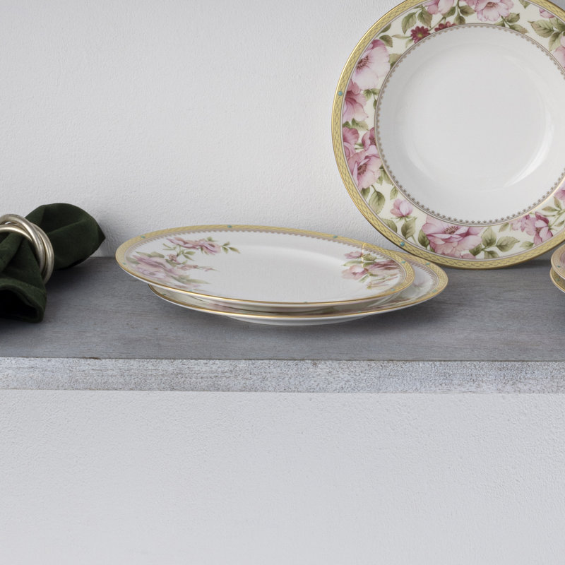 Hertford Multi-Color Porcelain Floral 5-Piece Place Setting