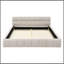 Structure de lit tapissier grand format avec tissu épais, lit plateforme grand format en chenille avec tête de lit et structure solide. Aucun sommier tapissier requis, beige (68 po x 86,5 po x 23,5 po)