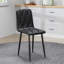 Ensemble de 4 chaises d'appoint rembourrées en velours, noir mat, cuisine moderne, conception sans accoudoirs