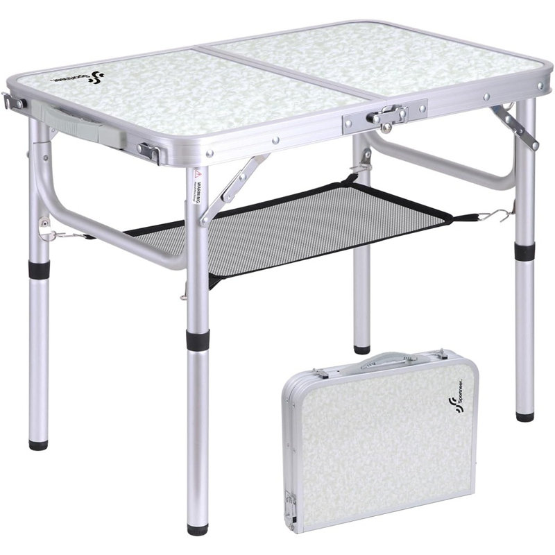 Camping Table: Adjustable Height Small Folding Table 2...