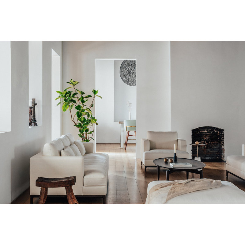 Qi Three Seater, Black Oak, Pattern H3082-5A