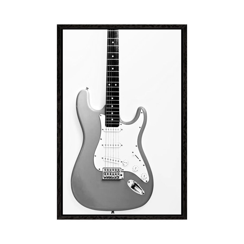 Black And White Guitar by Tom Quartermaine - Gallery-Wrapped Canvas Giclée on Canvas, 152.5 cm H x 101.5 cm W