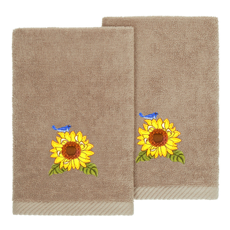  2 Piece 100% Turkish Cotton Fingertip Towel Set, Cocoa