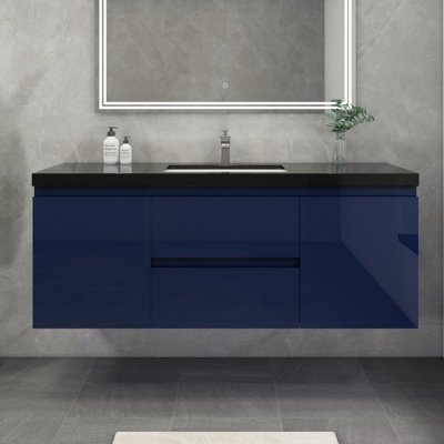 Castin 60" Wall-Mounted Single Bathroom Vanity Set