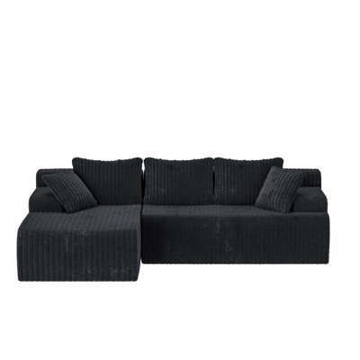 96" L-Shaped Boneless Modular Cloud Couch Sectional Sofa by Mercer41