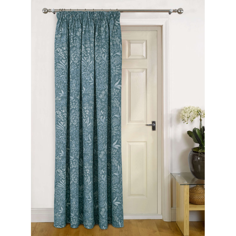 Kalvin Pencil Pleat Room Darkening Door Curtain, Grey
