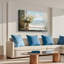 Rustique, art mural, fenêtre, paysage marin, paysage marin, peinture, photos, gardénia blanc, impressions sur toile encadrées-2094230760