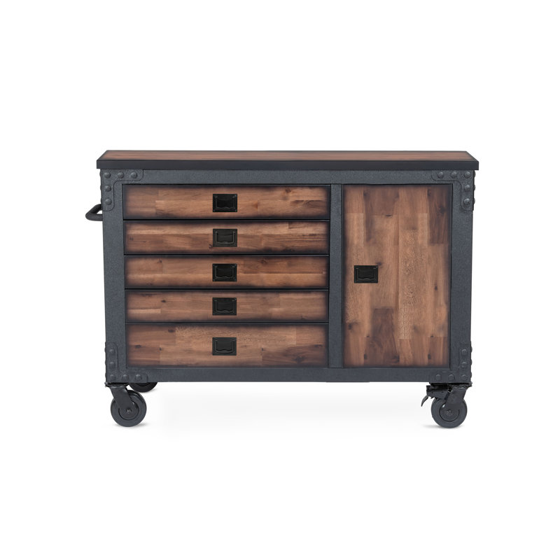 48'' W 5 -Drawer Steel Bottom Rollaway Chest with Wheels