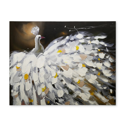 Napperon abstrait paon | Décor contemporain d'oiseaux - Polyester