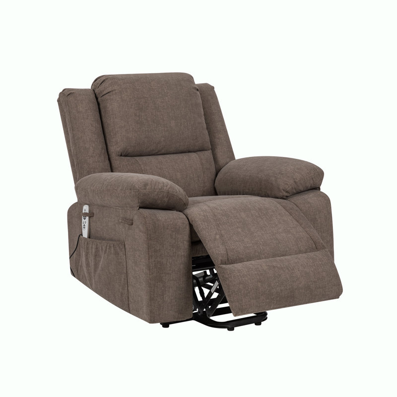 Fauteuil inclinable électrique avec massage, poche latérale, Brun