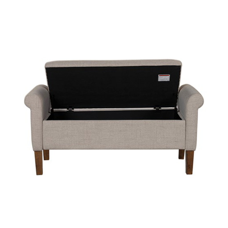 Banc de rangement rembourré, Beige