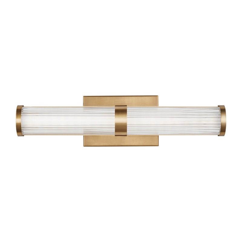 1 - Light LED Vanity Light, Satin Brass, 18 W, 19"H x 4.8"W x 2.8"D