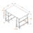 Marcy 4-Shelves Natural Finish Computer Desk With White Metal Leg, 29.85" H X 47.12" W X 23.62" D