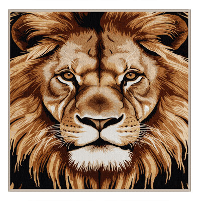 Washable Asiatic Lion Wildlife Area Rug