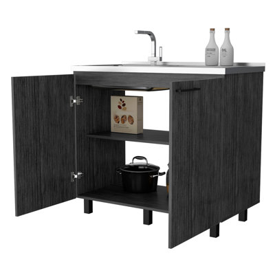 Armoire en chêne avec lavabo utilitaire - Design 2