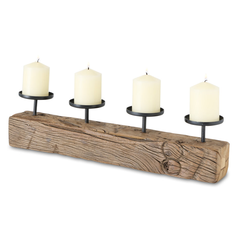 5'' H Solid Wood Tabletop Candelabra