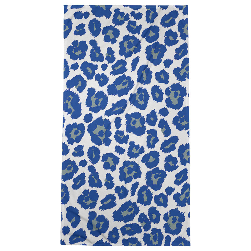Everdene Bath Towel, Microfiber, White/Silver Green/Royal Blue