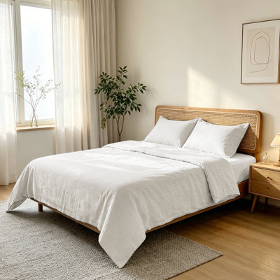 Ensemble de housse de couette 100% lin Clara avec taies décoratives Clara