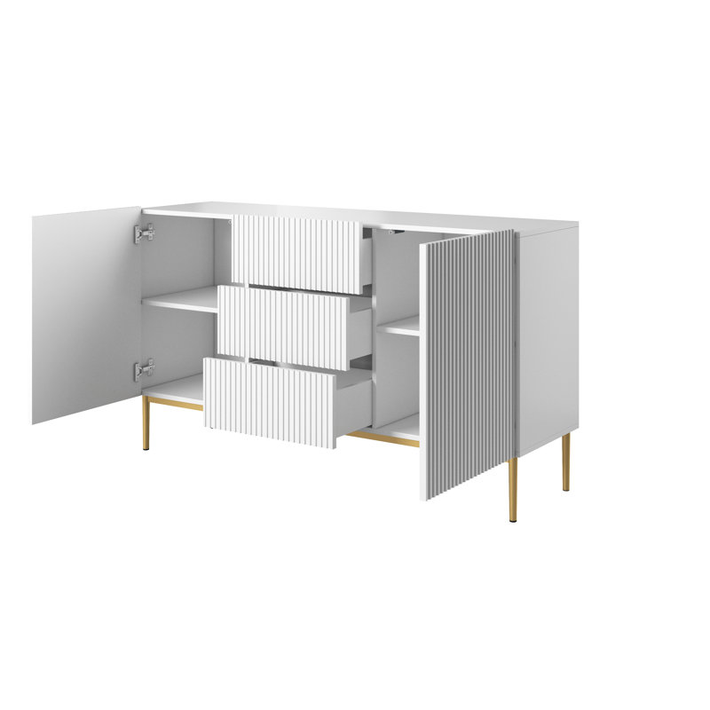 Amhad NICOLE CHEST OF DRAWERS 150 2D3SZ, White/Gold