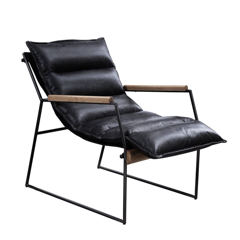 Chaise de style traîneau stylisée en cuir