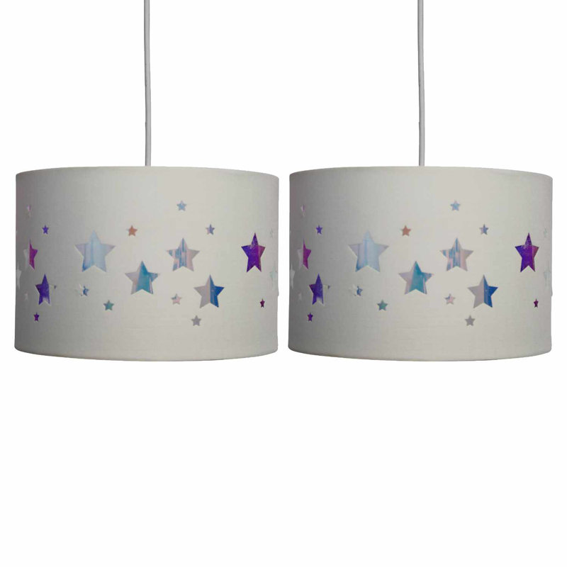 Aysiah 20cm H Cotton Drum Pendant Shade ( Uno ) in White